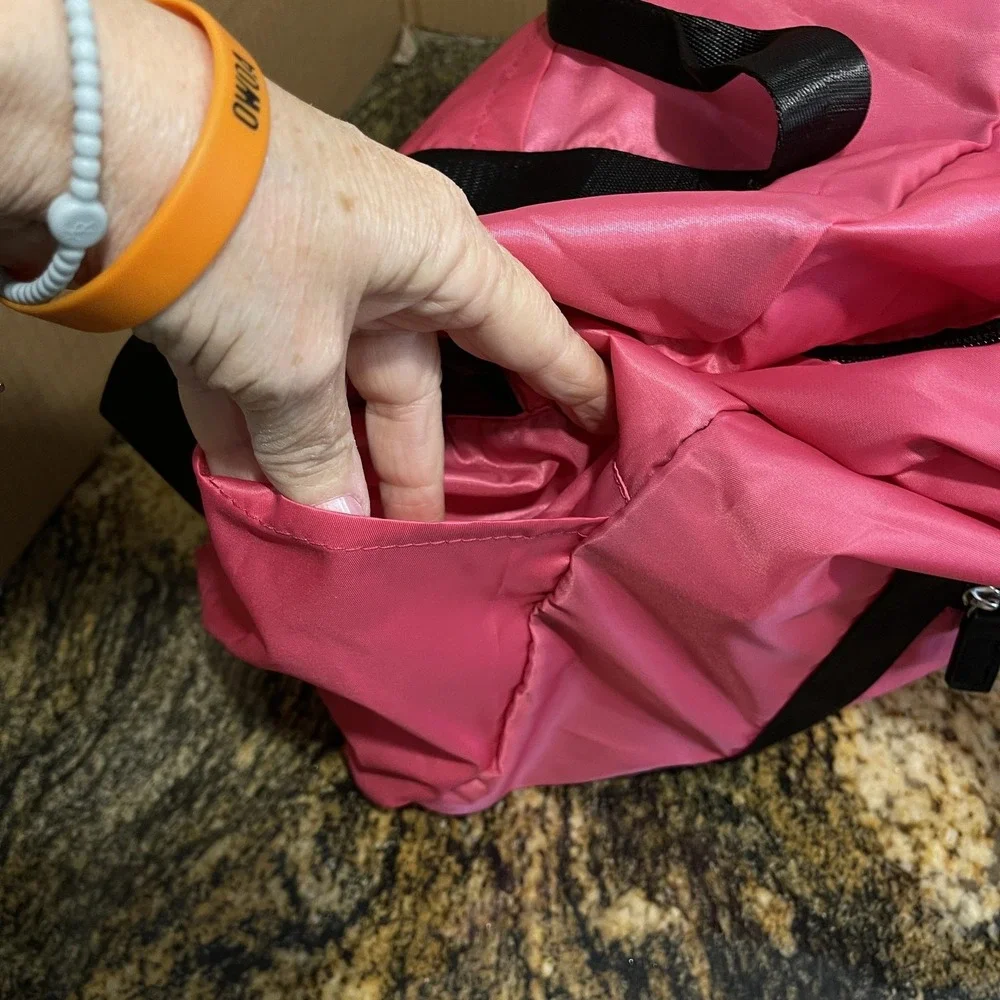 London Fog Collection Duffel Bag Pink Polyester‎ Travel Gym Weekender Zip Pocket